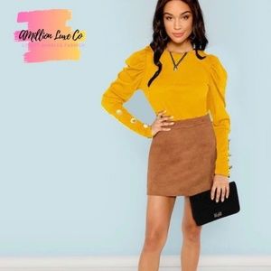 Everything Golden Mutton Sleeve Top